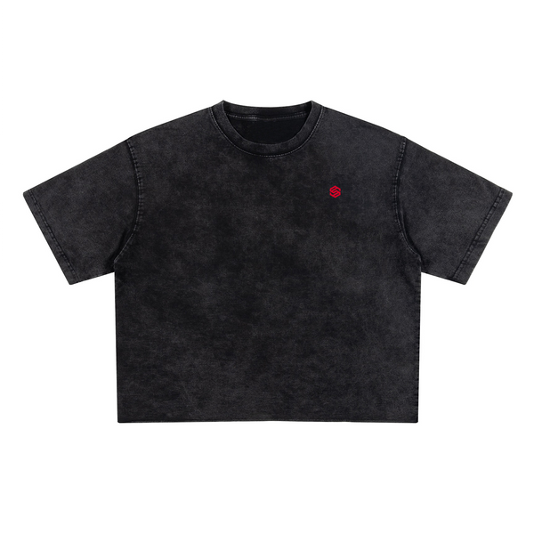 Unisex Cropped Snow Washed T-shirt(285GSM)