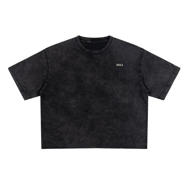 Unisex Cropped Snow Washed T-shirt(285GSM)