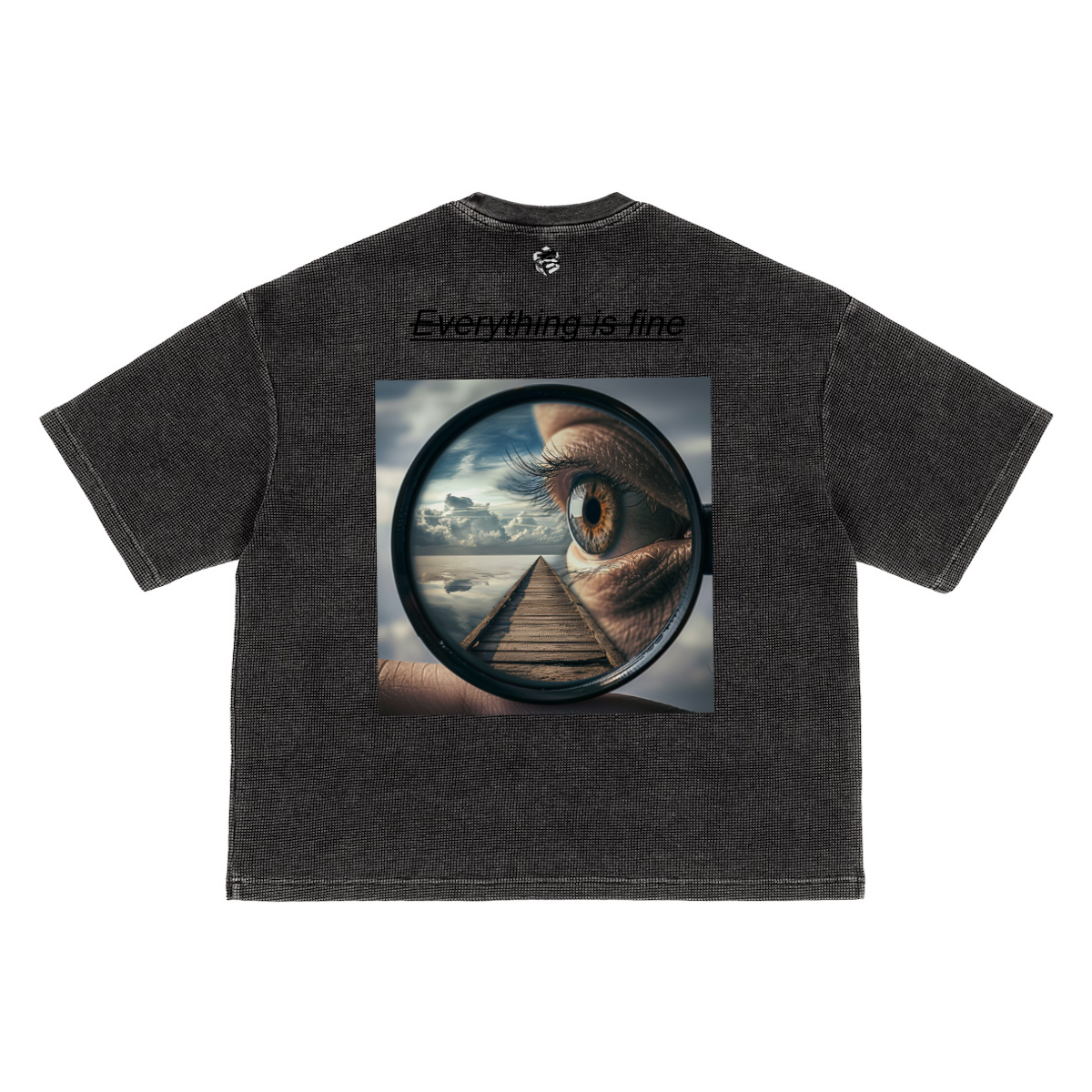 Waffle-Texture Washed Cropped Boxy T-Shirt(250GSM)