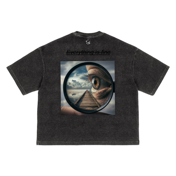 Waffle-Texture Washed Cropped Boxy T-Shirt(250GSM)
