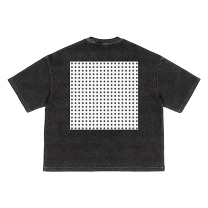 Waffle-Texture Washed Cropped Boxy T-Shirt(250GSM)