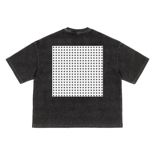 Waffle-Texture Washed Cropped Boxy T-Shirt(250GSM)