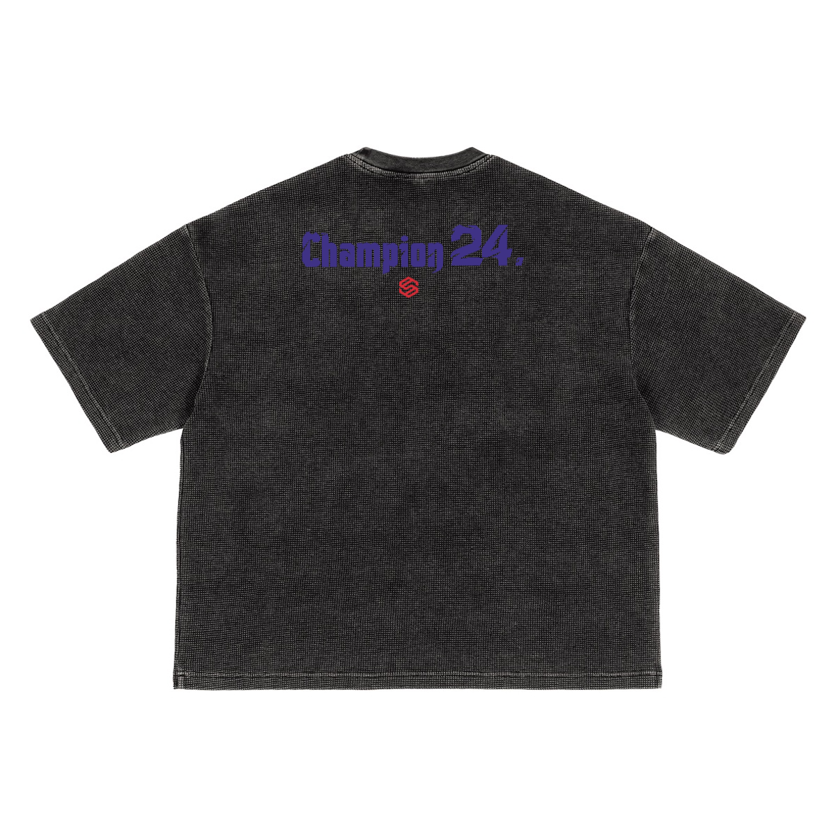 Waffle-Texture Washed Cropped Boxy T-Shirt(250GSM)