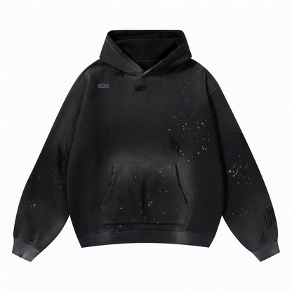 Vintage Wash Frayed Fleece Hoodie(360GSM)