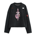 440GSM Unisex Washed Cropped Sweatshirt