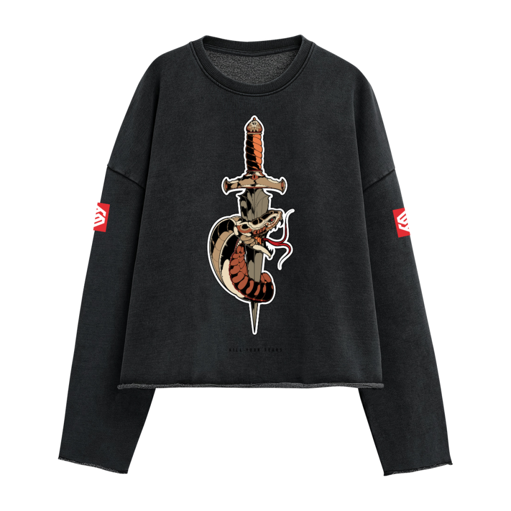 440GSM Unisex Washed Cropped Sweatshirt