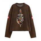 440GSM Unisex Washed Cropped Sweatshirt