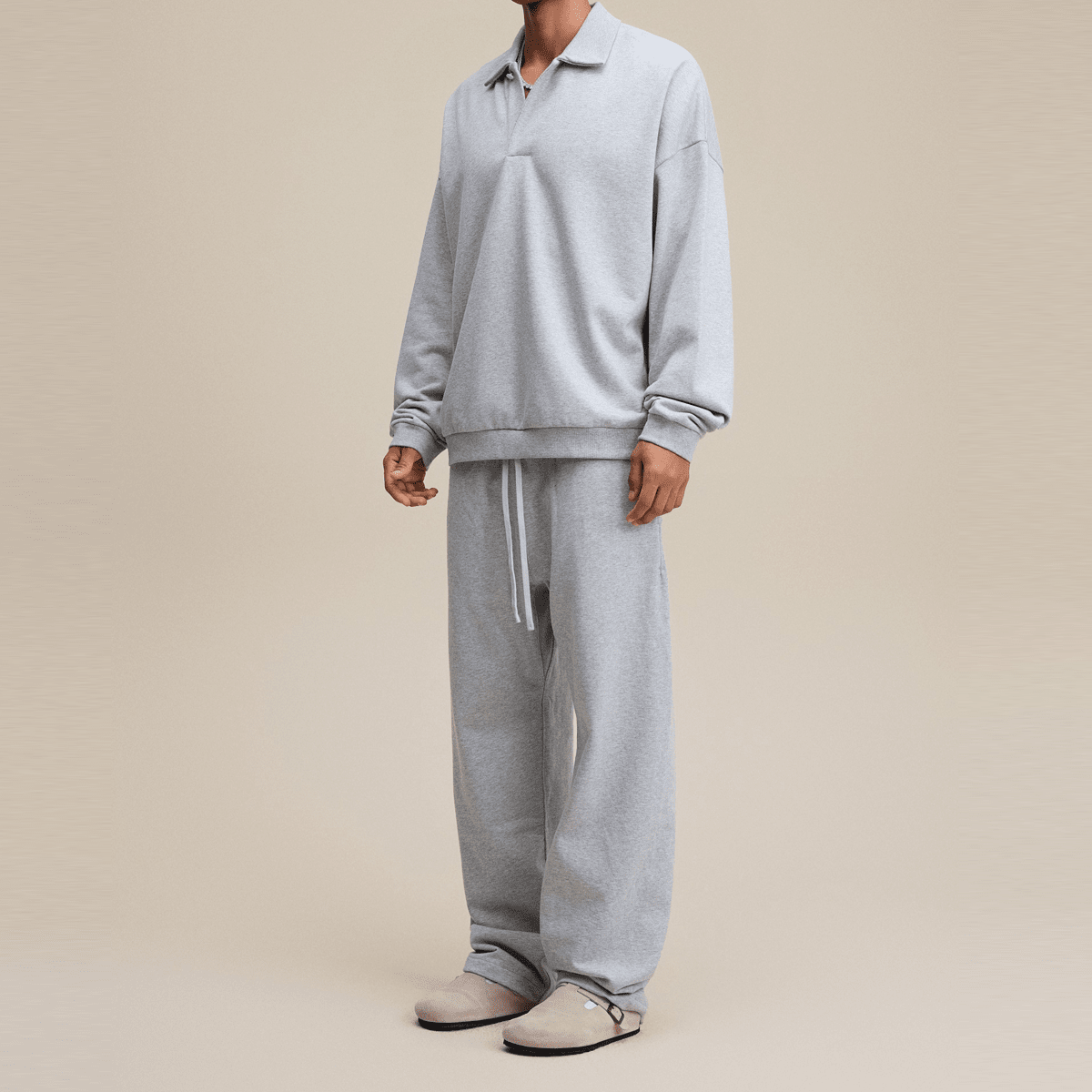 Men’s Half-Placket Polo Collar Sweatshirt