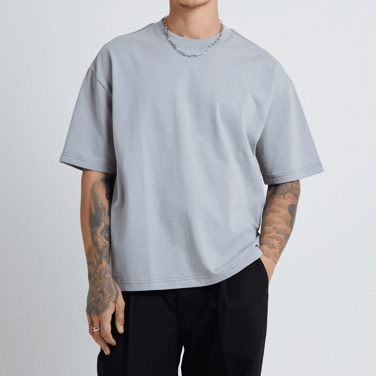 Unisex 100% Combed Cotton Cropped Oversized T-shirt (250g)