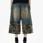 Unisex Camouflage Denim Shorts