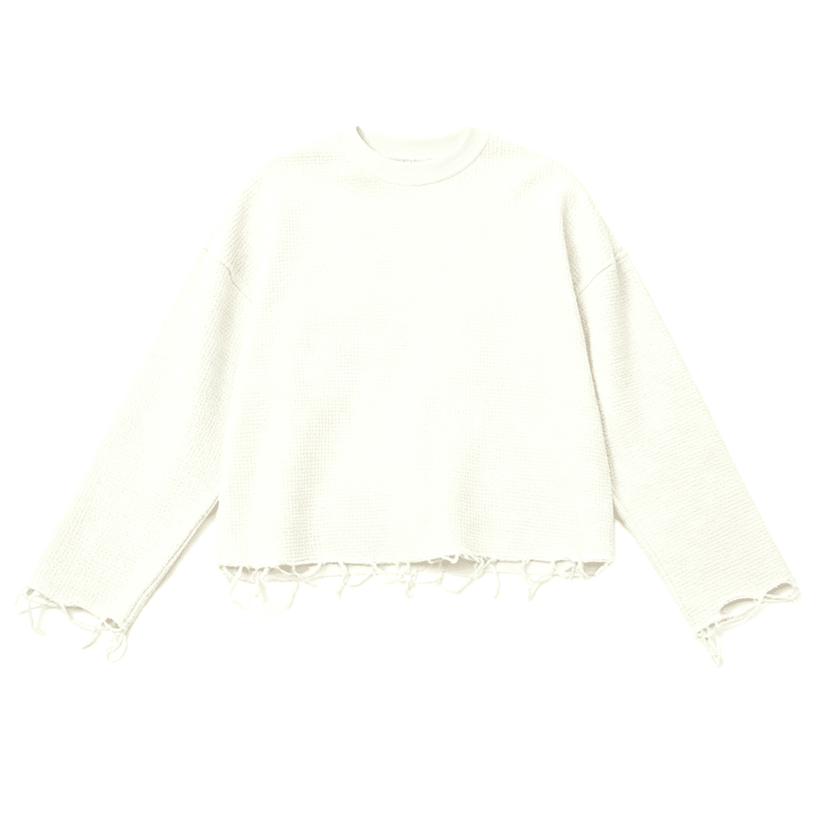 Unisex Waffle Cropped Long Sleeve Shirt(290G)