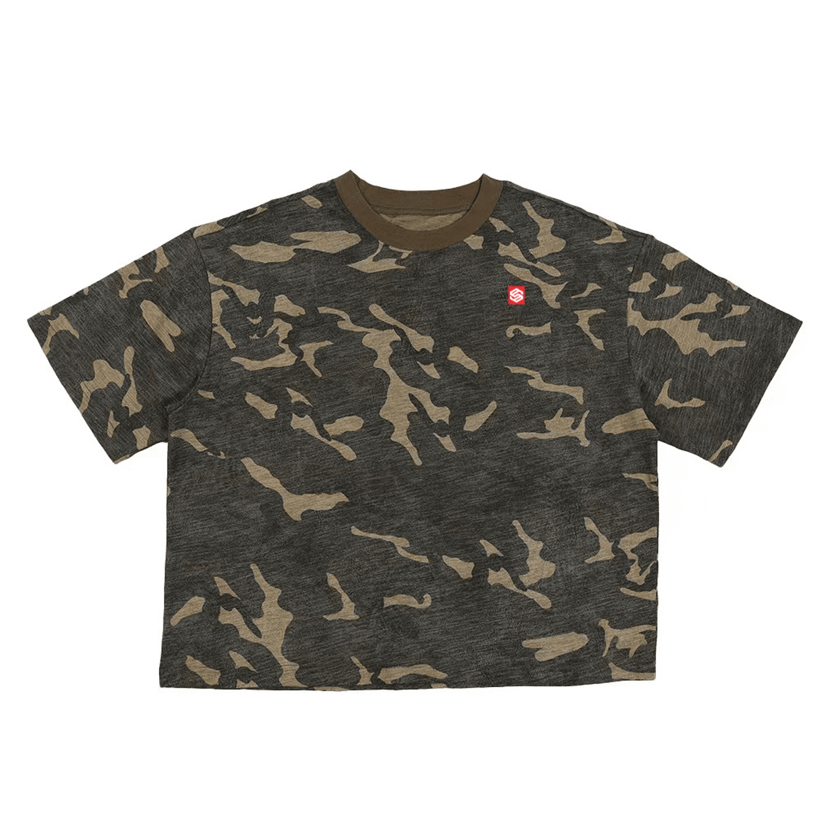 Unisex Camo Cropped Oversized T-shirt (260GSM)