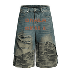 Unisex Camouflage Denim Shorts