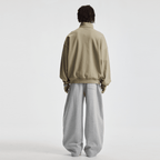 Unisex Brushed Stand-collar Zip-up Jacket