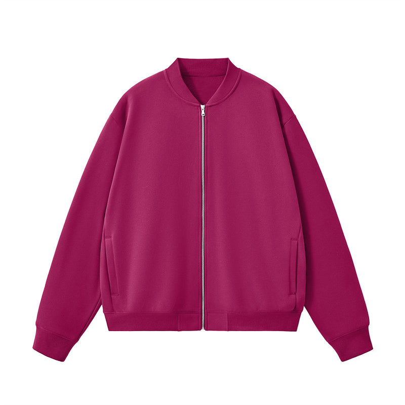 Unisex Fleece Zip-Up Baseball Jacket（360GSM）