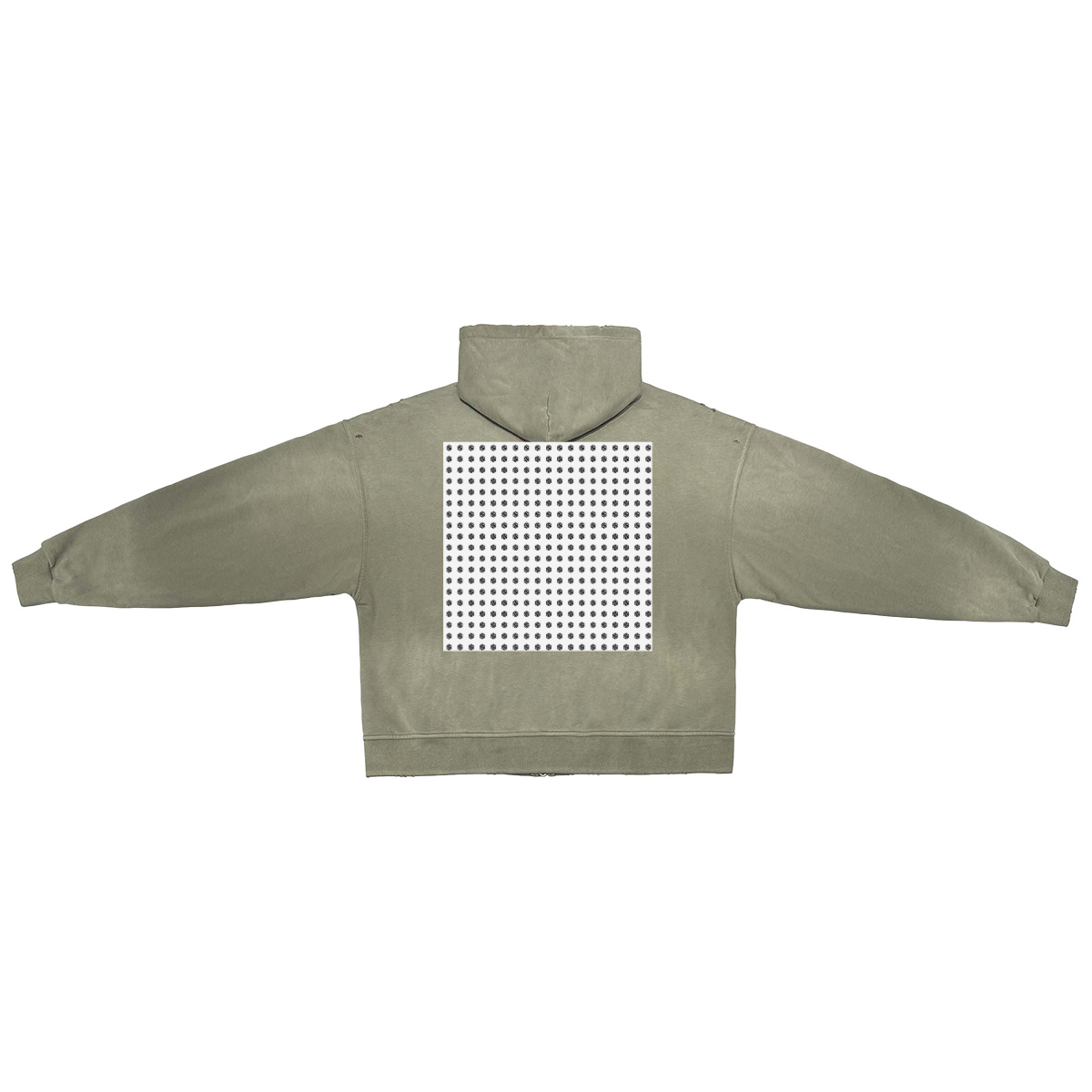 Unisex Washed Distressed Dystopian Streetwear Zip-Up Hoodie(420GSM)