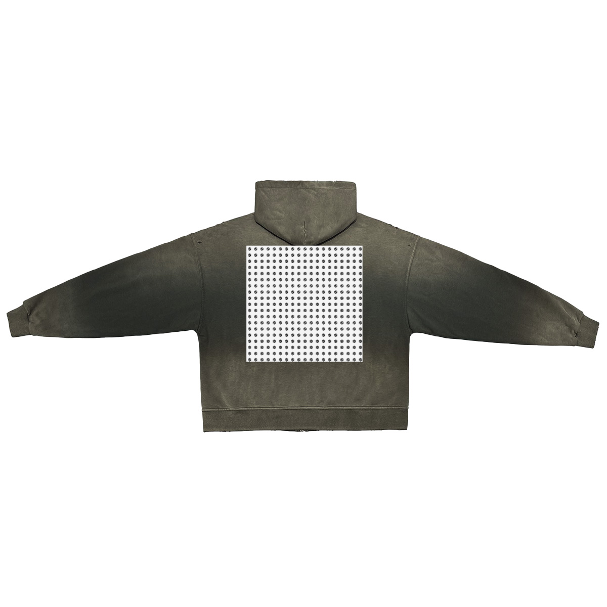 Unisex Washed Distressed Dystopian Streetwear Zip-Up Hoodie(420GSM)