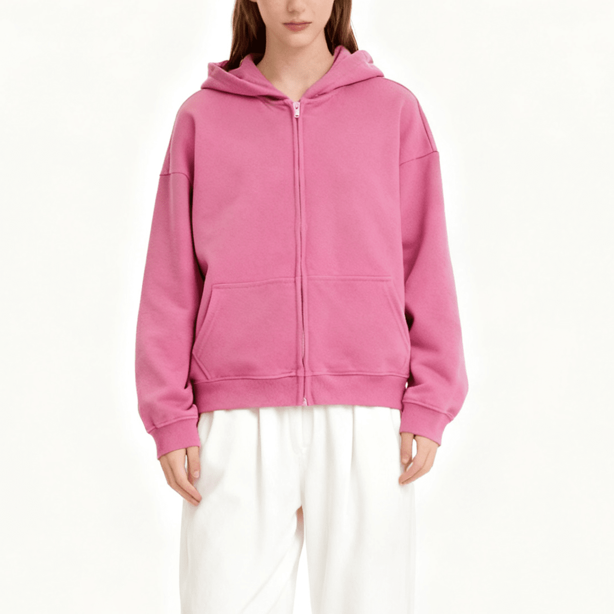 Unisex Cropped Oversized Zip-up Hoodie (460 GSM)