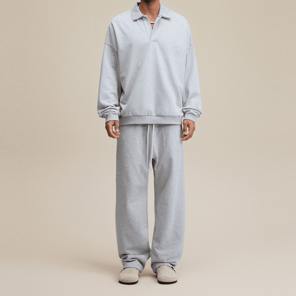 Men’s Half-Placket Polo Collar Sweatshirt