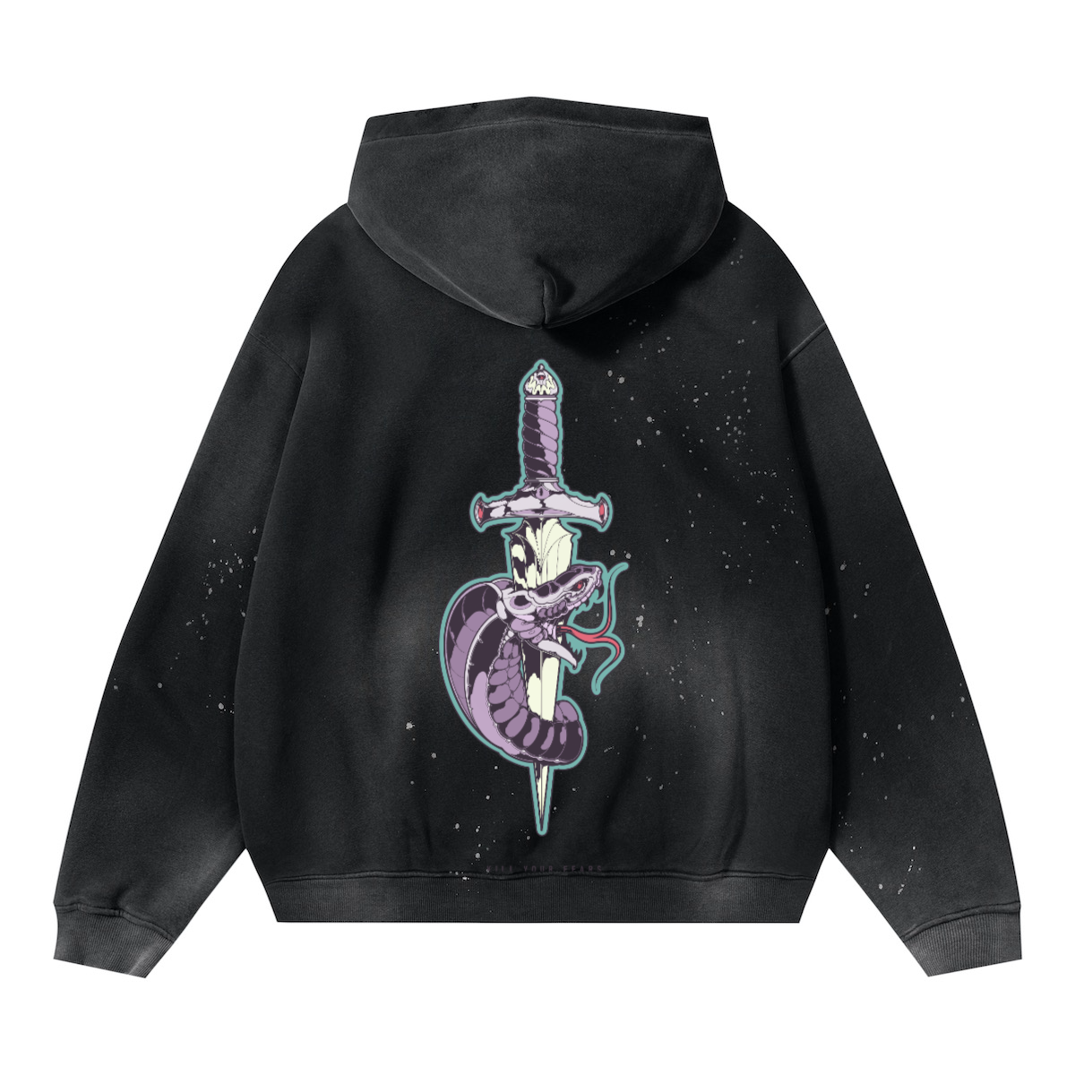 Vintage Wash Frayed Fleece Hoodie(360GSM)