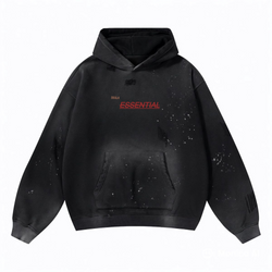 Vintage Wash Frayed Fleece Hoodie(360GSM)