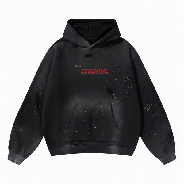 Vintage Wash Frayed Fleece Hoodie(360GSM)