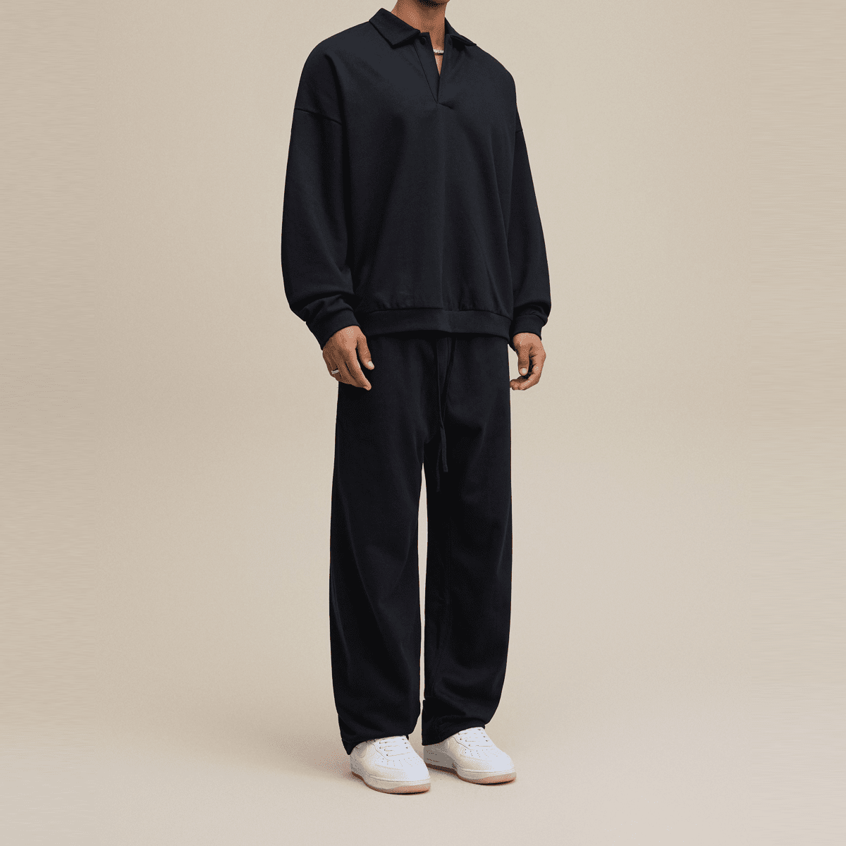 Men’s Half-Placket Polo Collar Sweatshirt