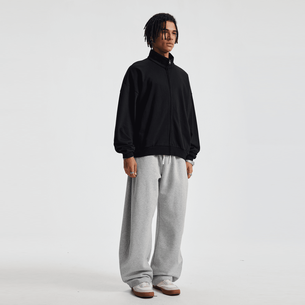 Unisex Brushed Stand-collar Zip-up Jacket（410GSM）