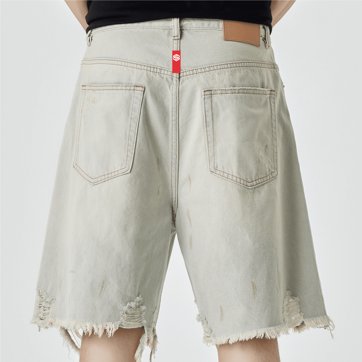 Unisex Distressed Denim Shorts