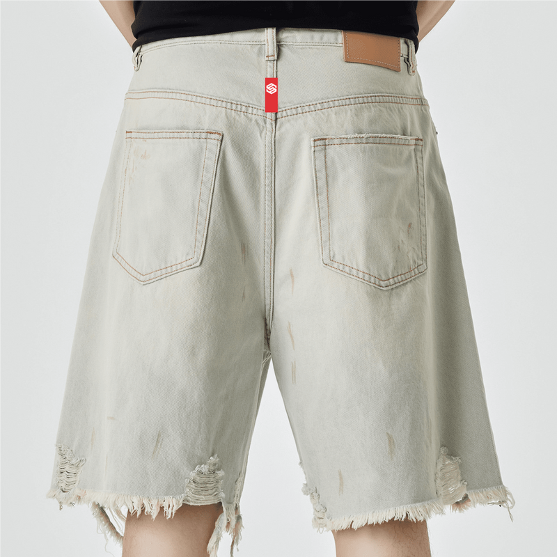 Unisex Distressed Denim Shorts