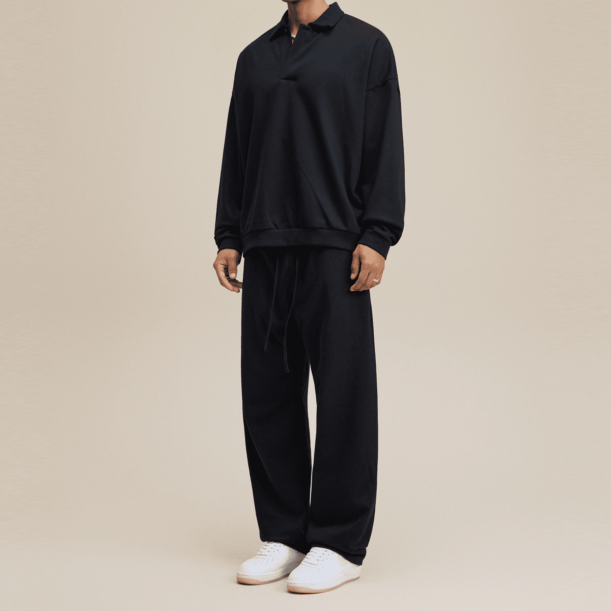 Men’s Half-Placket Polo Collar Sweatshirt