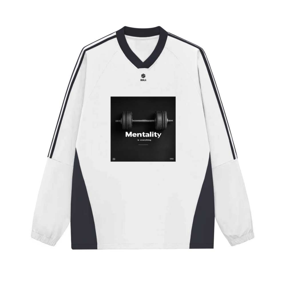 Colorblock V-neck Long Sleeve Shirt