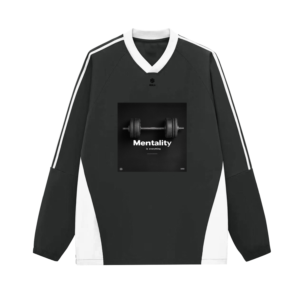 Colorblock V-neck Long Sleeve Shirt