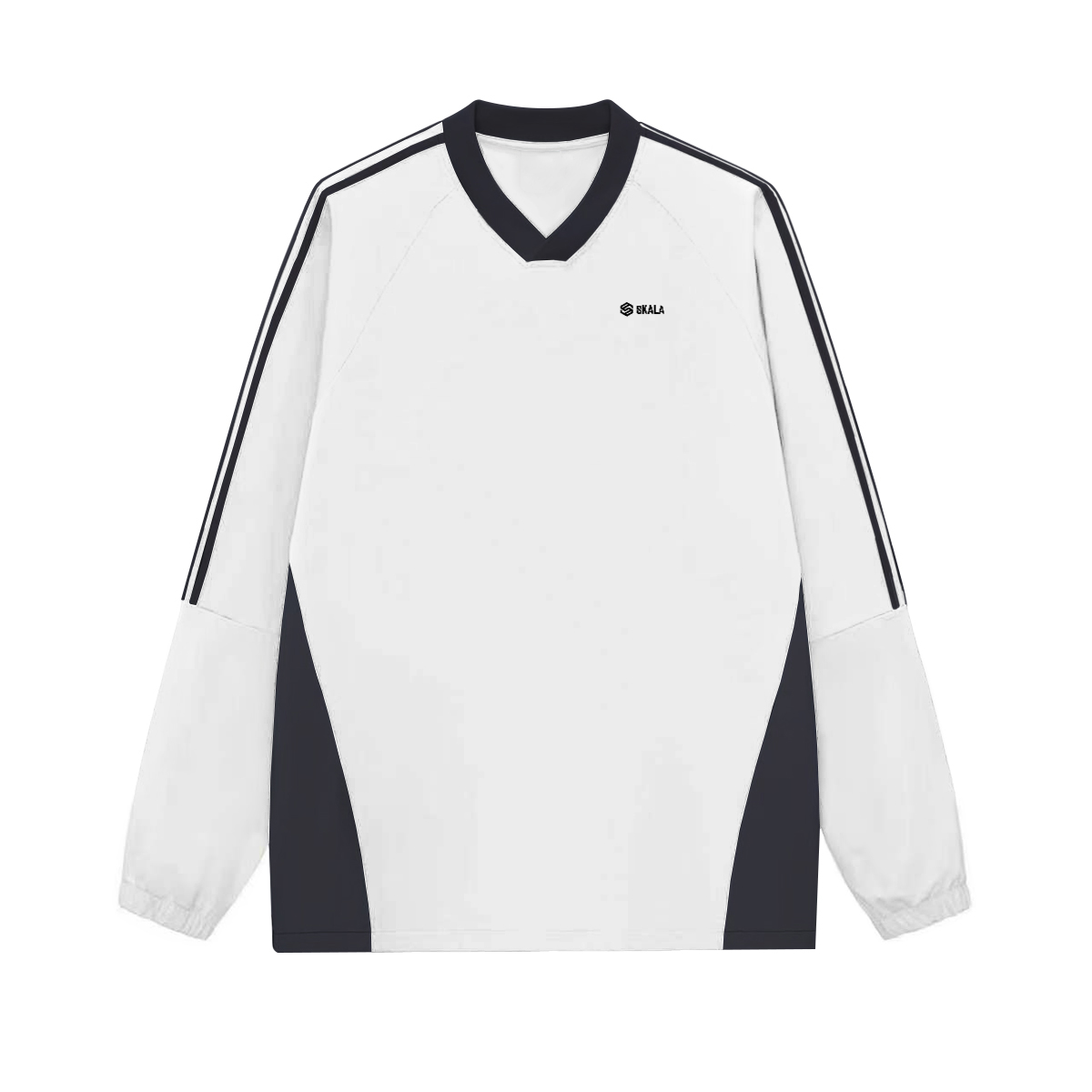 Colorblock V-neck Long Sleeve Shirt