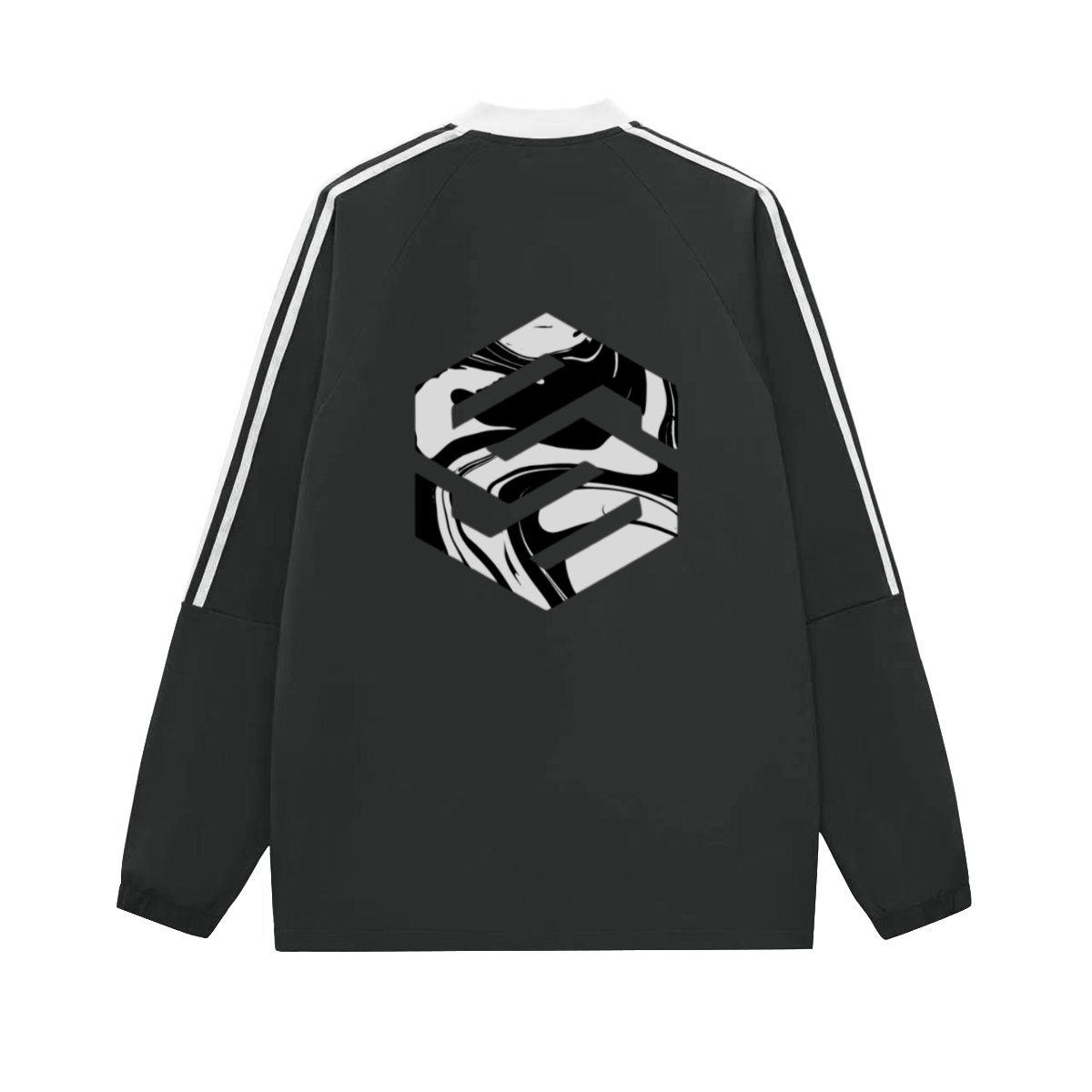 Colorblock V-neck Long Sleeve Shirt