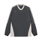 Colorblock V-neck Long Sleeve Shirt