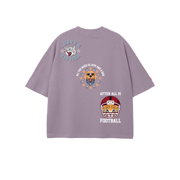 Unisex 100% Combed Cotton Cropped Oversized T-shirt (250g)