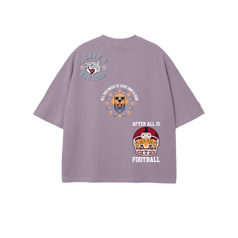 Unisex 100% Combed Cotton Cropped Oversized T-shirt (250g)