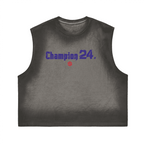 Unisex Cropped Boxy Washed Gradient Pure Cotton Tank Top (230 gsm)