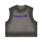 Unisex Cropped Boxy Washed Gradient Pure Cotton Tank Top (230 gsm)