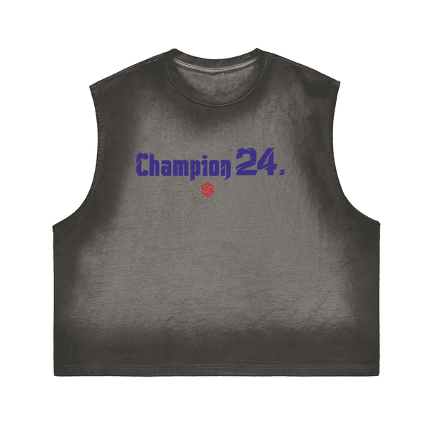 Unisex Cropped Boxy Washed Gradient Pure Cotton Tank Top (230 gsm)