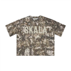 Unisex Cropped Camouflage Tree Print T-shirt（250GSM）