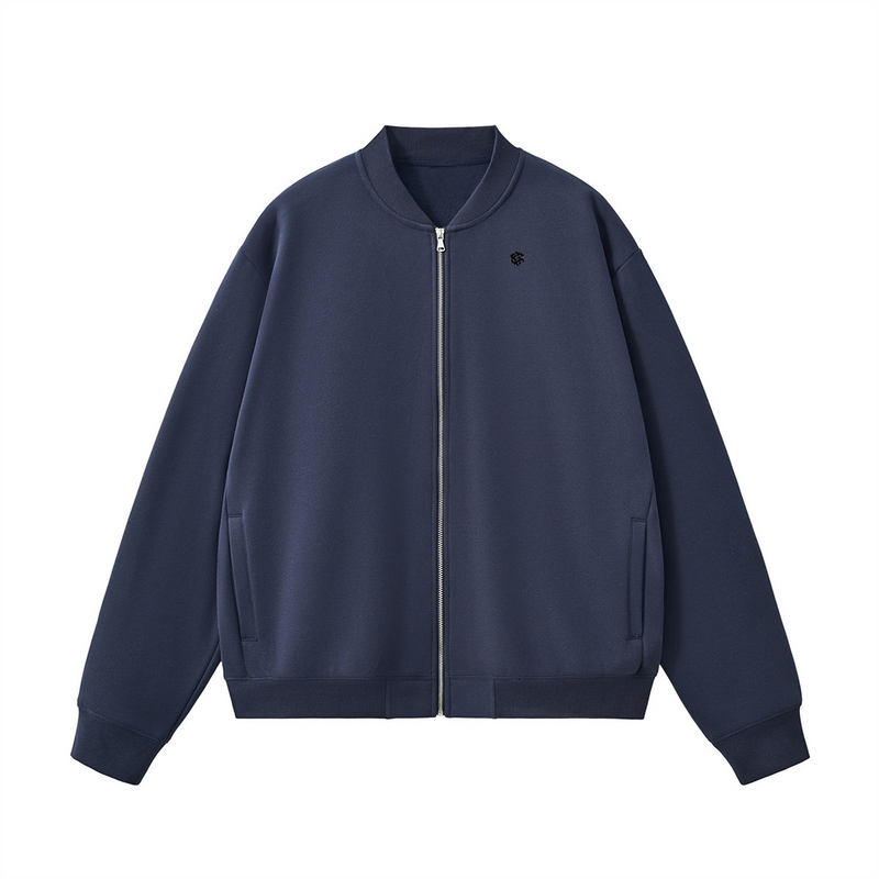 Unisex Fleece Zip-Up Baseball Jacket（360GSM）