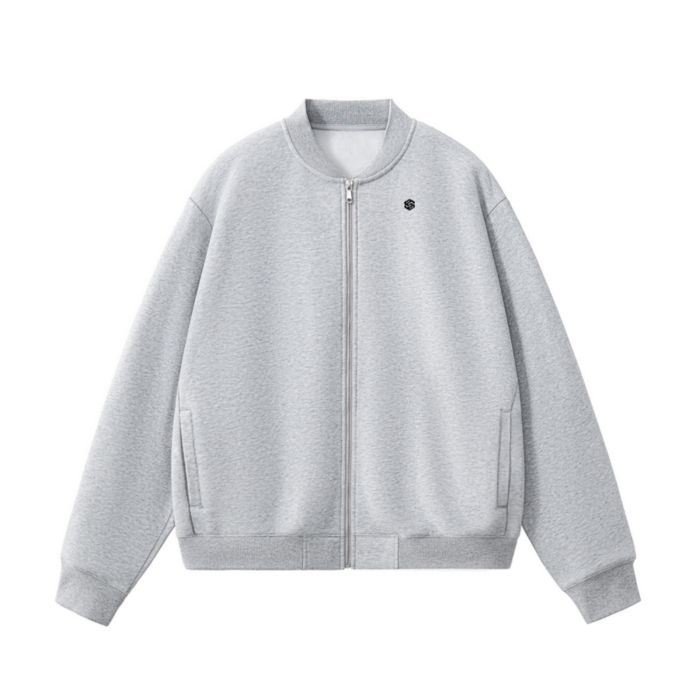 Unisex Fleece Zip-Up Baseball Jacket（360GSM）