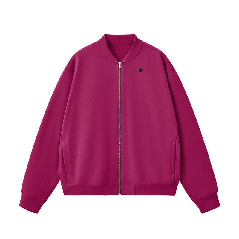 Unisex Fleece Zip-Up Baseball Jacket（360GSM）