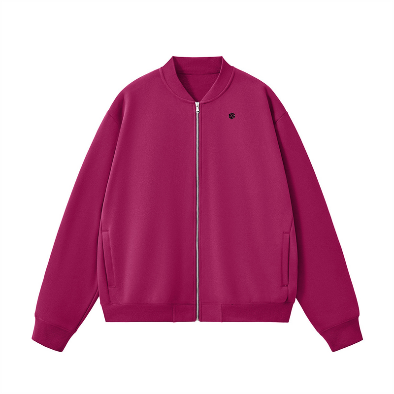 Unisex Fleece Zip-Up Baseball Jacket（360GSM）