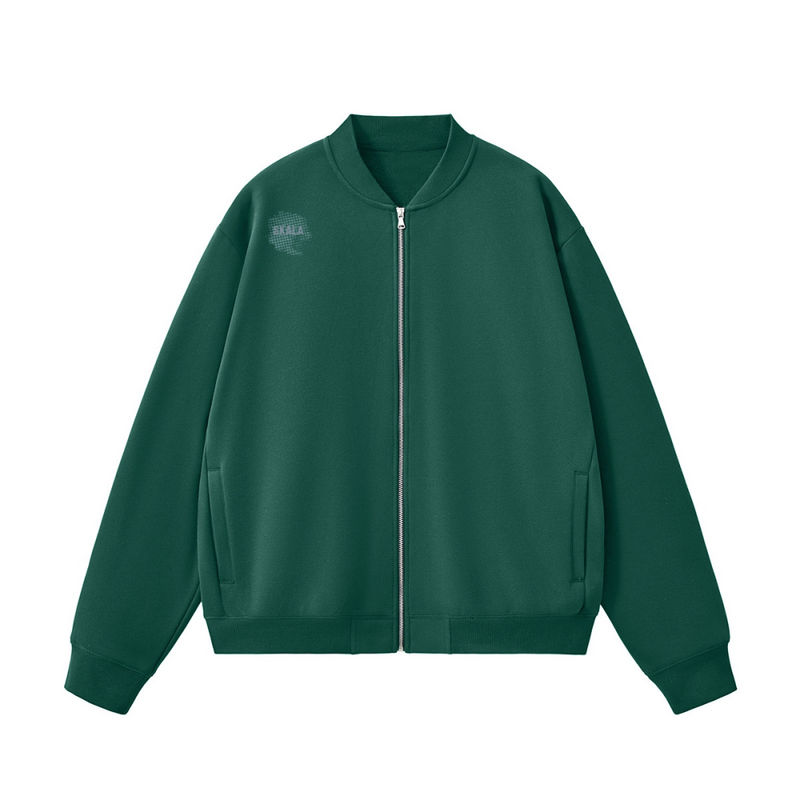 Unisex Fleece Zip-Up Baseball Jacket（360GSM）