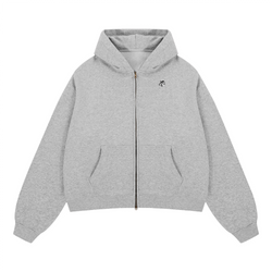 unisex cropped fleece zip-up hoodie