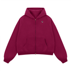 unisex cropped fleece zip-up hoodie