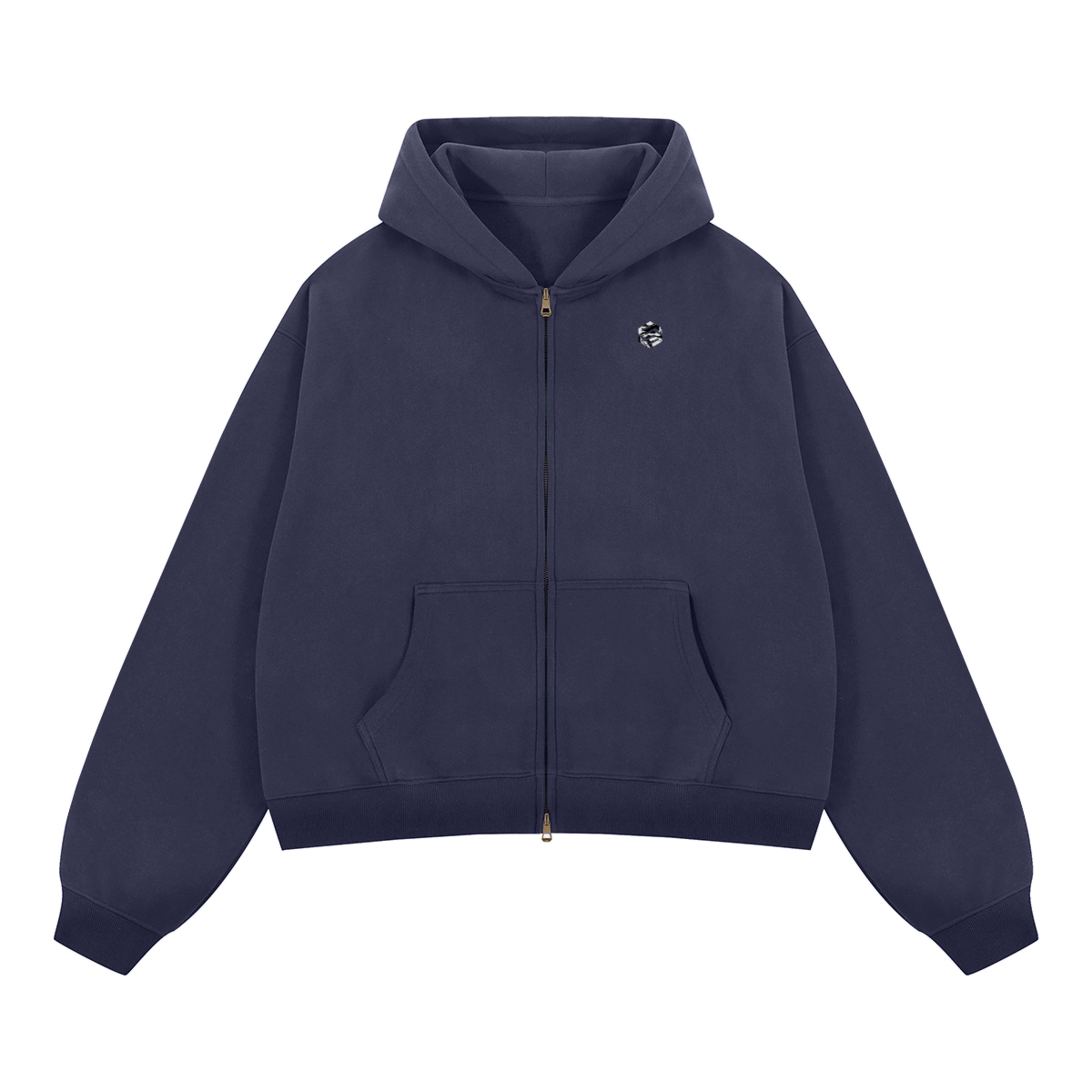 unisex cropped fleece zip-up hoodie